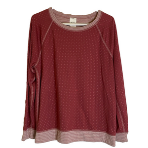 SONOMA Round Neck Lightweight Sweatshirt, Women’s XL, Mauve White